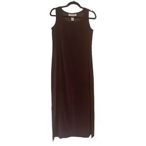 Vintage 90s Sleeveless Jessica Howard Suede Mid-Length Dress, Size 6